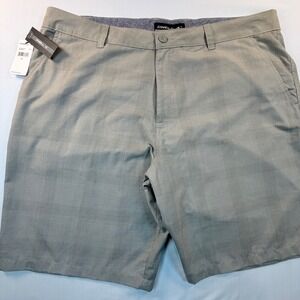 O'Neill Marcos Shorts Mens 40 Khaki Plaid‎ Flat Front Casual Golf NWT